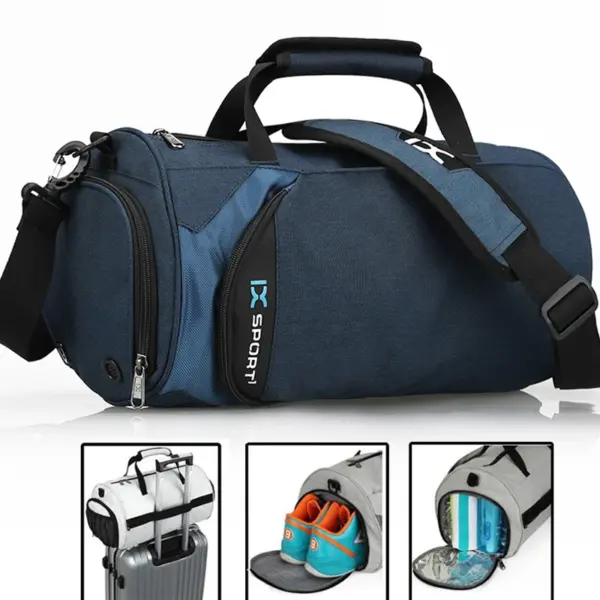 Large Multifunctional Men's Gym Bag – Waterproof Wet/Dry Compartments, Shoe Storage for Fitness, Sports & Travel